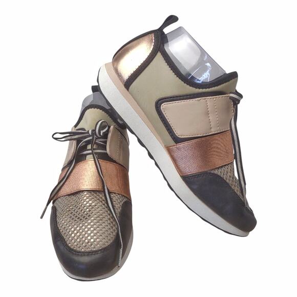 Mossimo Metallic Slip On Sneakers Size 7.5 Neoprene Mesh Activewear Walking - Picture 1 of 13